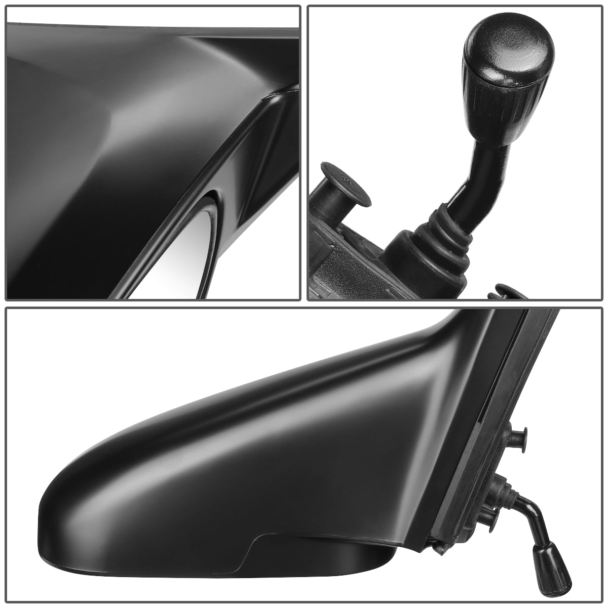 RETROVISOR MIRROR - OEM - 96-00 HONDA CIVIC 4-DOOR - MANUAL - PAINTABLE - BLACK - RIGHT