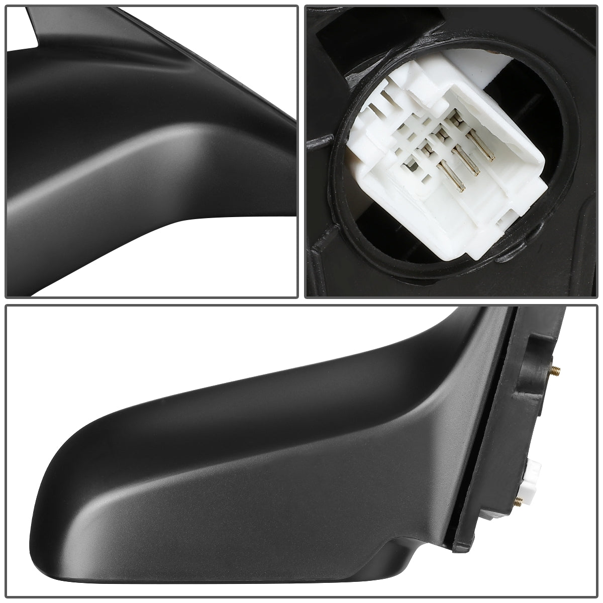 RETROVISOR MIRROR - OEM - 01-05 HONDA CIVIC 2-DOOR HX LX - POWERED - PAINTABLE - BLACK - RIGHT