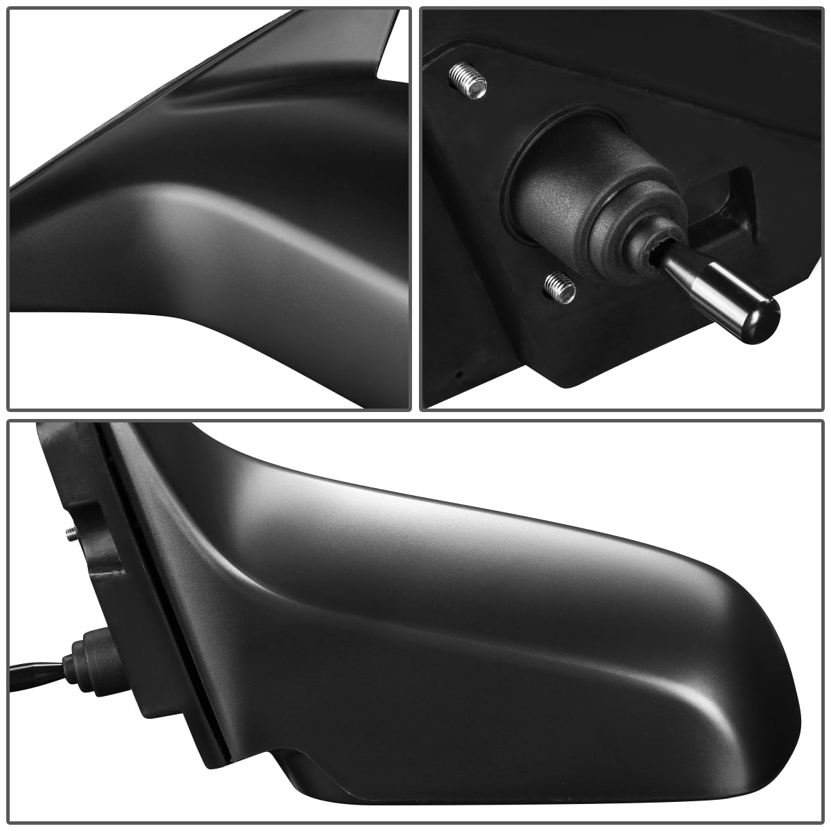 RETROVISOR MIRROR - OEM - 01-05 HONDA CIVIC 4-DOOR - MANUAL - PAINTABLE - BLACK - RIGHT