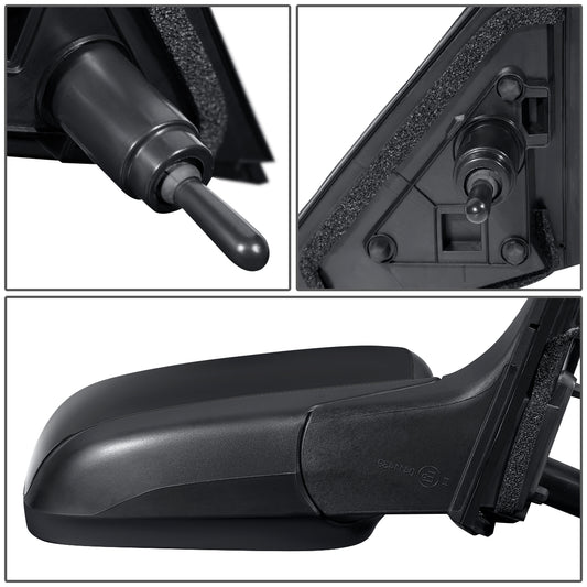 RETROVISOR MIRROR - OEM - 03-07 HONDA ACCORD 4-DR - MANUAL - W/ LEVER - FOLDING - BLACK MATERIAL - RIGHT