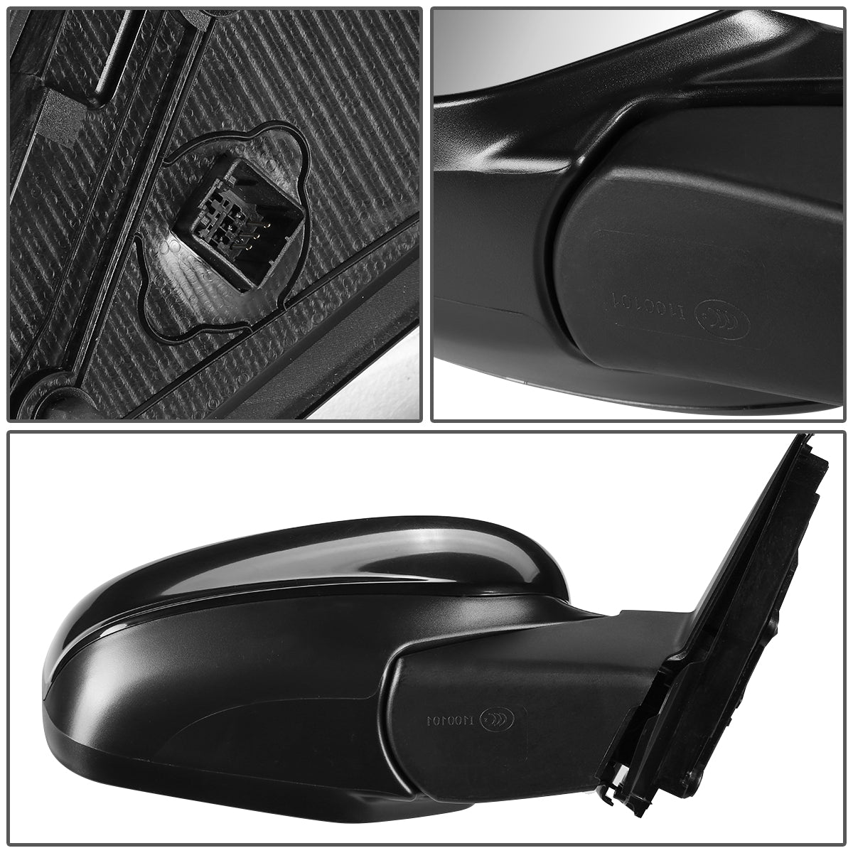 RETROVISOR MIRROR - OEM - 08-12 HONDA ACCORD 4-DOOR - POWERED - PAINTABLE - BLACK - RIGHT