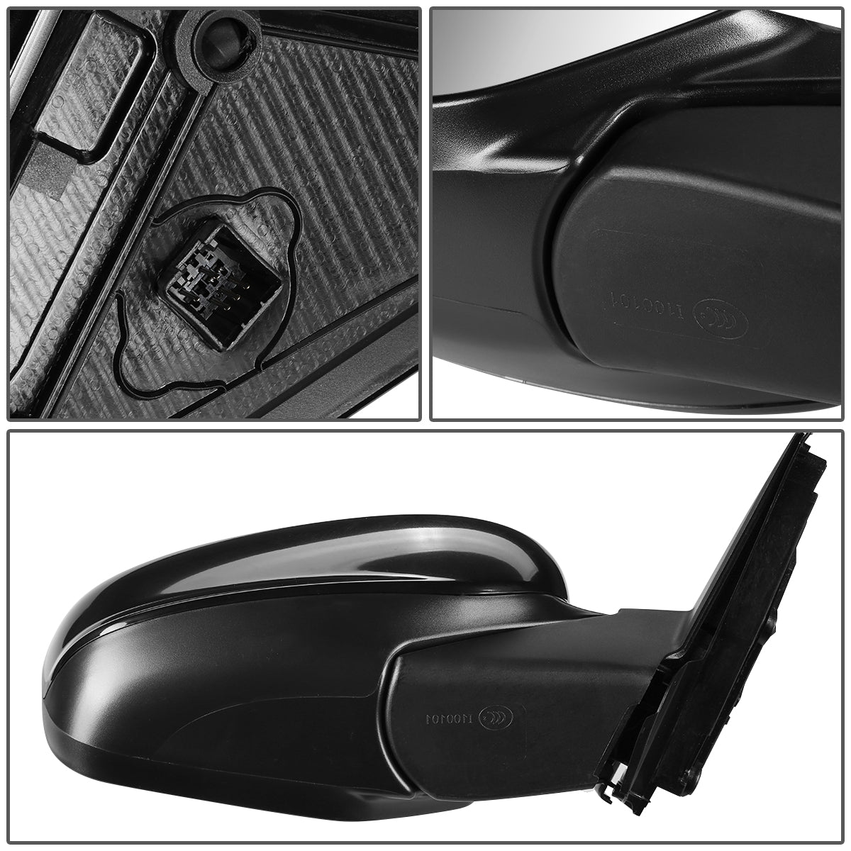 RETROVISOR MIRROR - OEM - 08-12 HONDA ACCORD 4-DOOR - POWERED - HEATED - PAINTABLE - BLACK - RIGHT