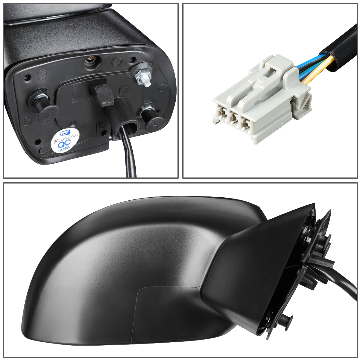 RETROVISOR MIRROR - OEM - 12-15 HONDA CIVIC - POWERED - PAINTABLE - BLACK - RIGHT