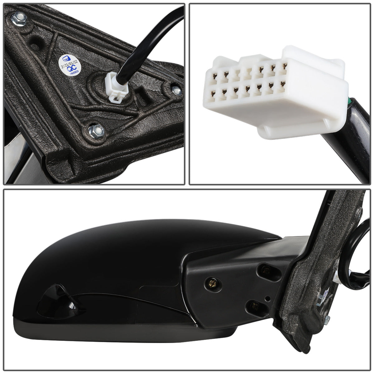 RETROVISOR MIRROR - OEM - 13-15 HONDA ACCORD 4-DR - POWERED - HEATED - W/ SIGNAL LIGHT - W/ CAMERA - FOLDING - BLACK MATERIAL - RIGHT