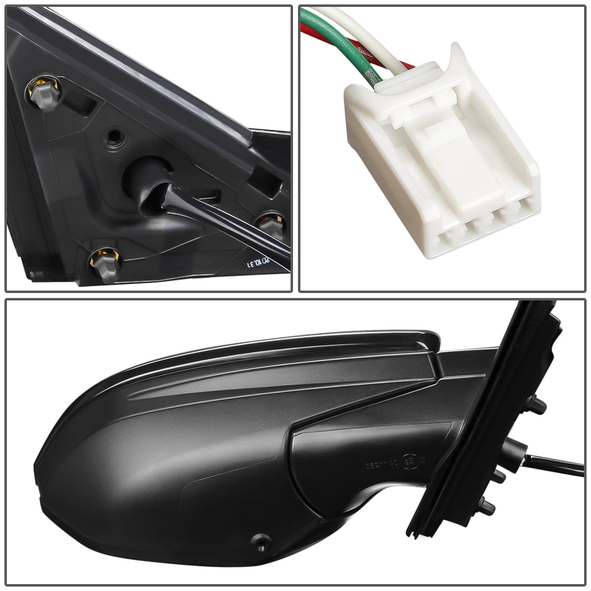 RETROVISOR MIRROR - OEM - 16-18 HONDA CIVIC 4-DR - POWERED - FOLDING - BLACK MATERIAL - RIGHT