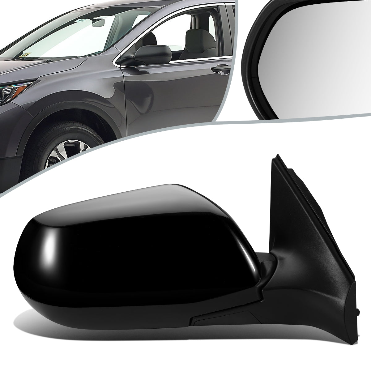 RETROVISOR MIRROR - OEM - 17-20 HONDA CR-V - POWERED - FOLDING - BLACK MATERIAL - RIGHT