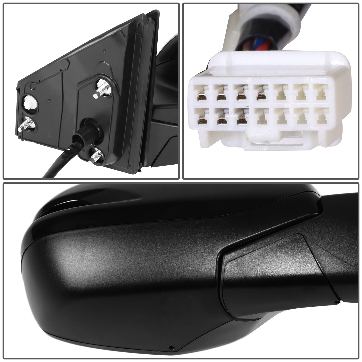 RETROVISOR MIRROR - OE STYLE - HONDA CR-V 17-22 - WITH POWER WITH HEATED WITH SIGNAL - PASSENGER SIDE - PAINT TO MATCH - BLACK