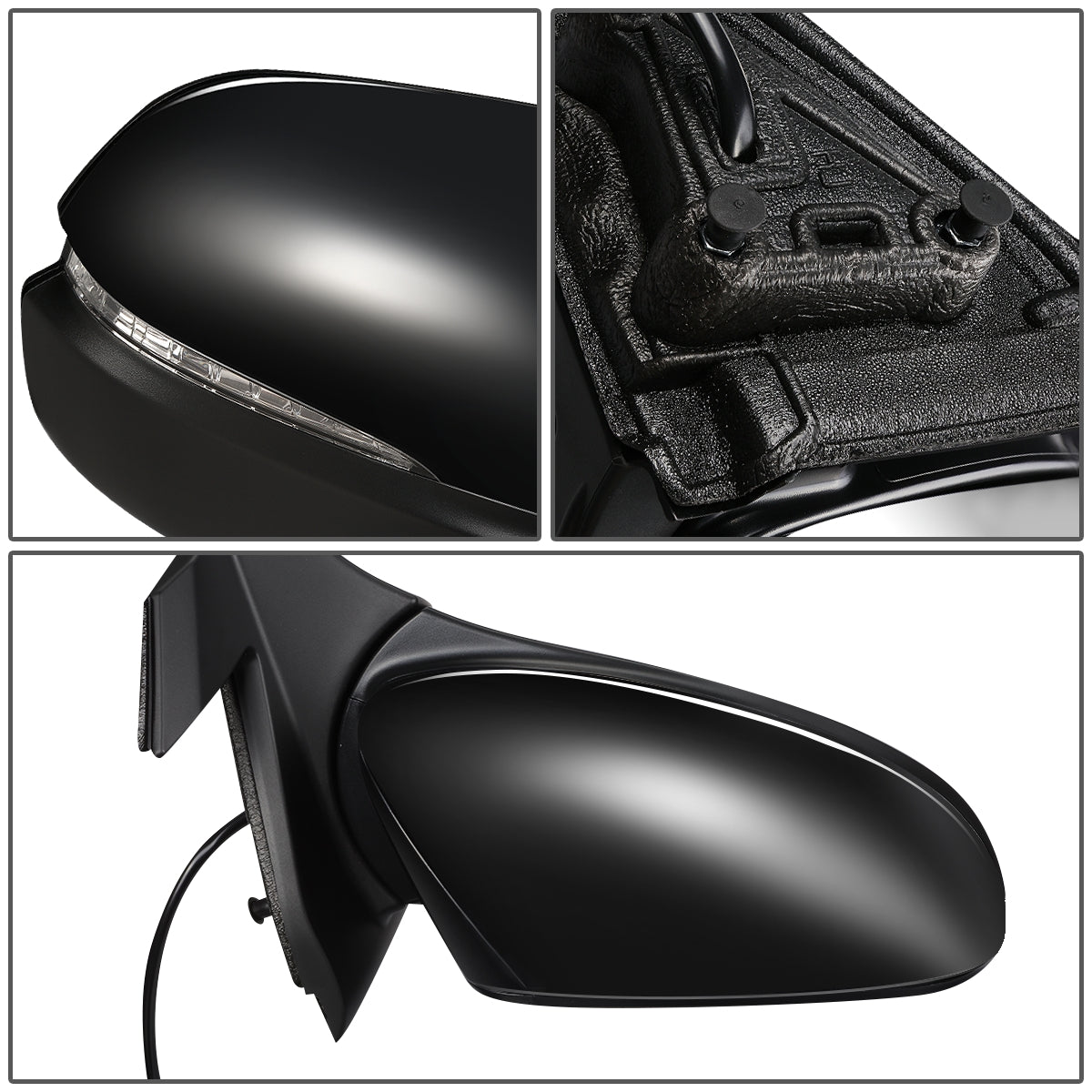 RETROVISOR MIRROR - OEM - 16-18 HONDA PILOT - POWERED - HEATED - W/ SIGNAL LIGHT - FOLDING - BLACK MATERIAL - RIGHT