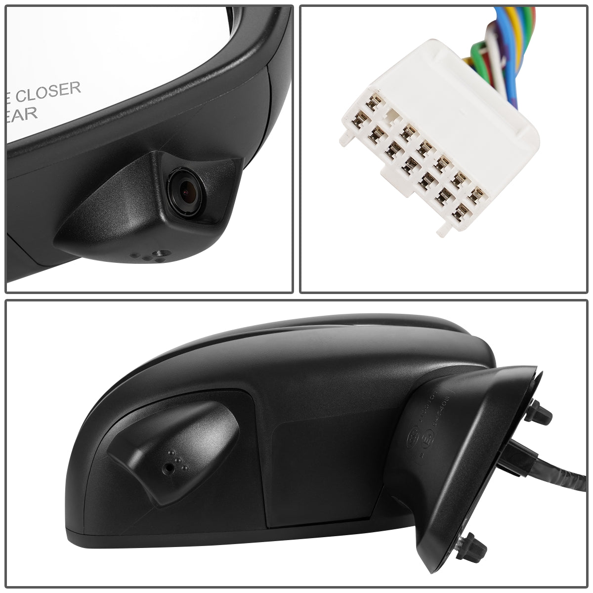 RETROVISOR MIRROR - OEM - 15-19 HONDA FIT - POWERED - HEATED - W/ CAMERA - BLACK MATERIAL - RIGHT