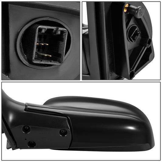 RETROVISOR MIRROR - OEM - 01-06 HYUNDAI SANTA FE - POWERED - HEATED - POWER FOLDING - BLACK MATERIAL - LEFT