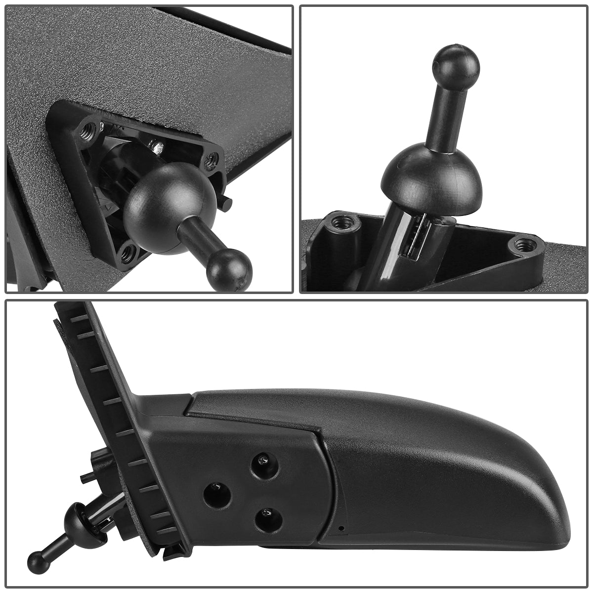 RETROVISOR MIRROR - OEM - 02-05 HYUNDAI ACCENT - MANUAL - TEXTURED - BLACK - LEFT