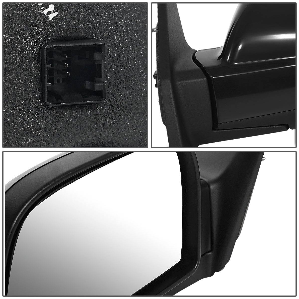 RETROVISOR MIRROR - OEM - 05-09 HYUNDAI TUCSON - POWERED - PAINTABLE - BLACK - LEFT