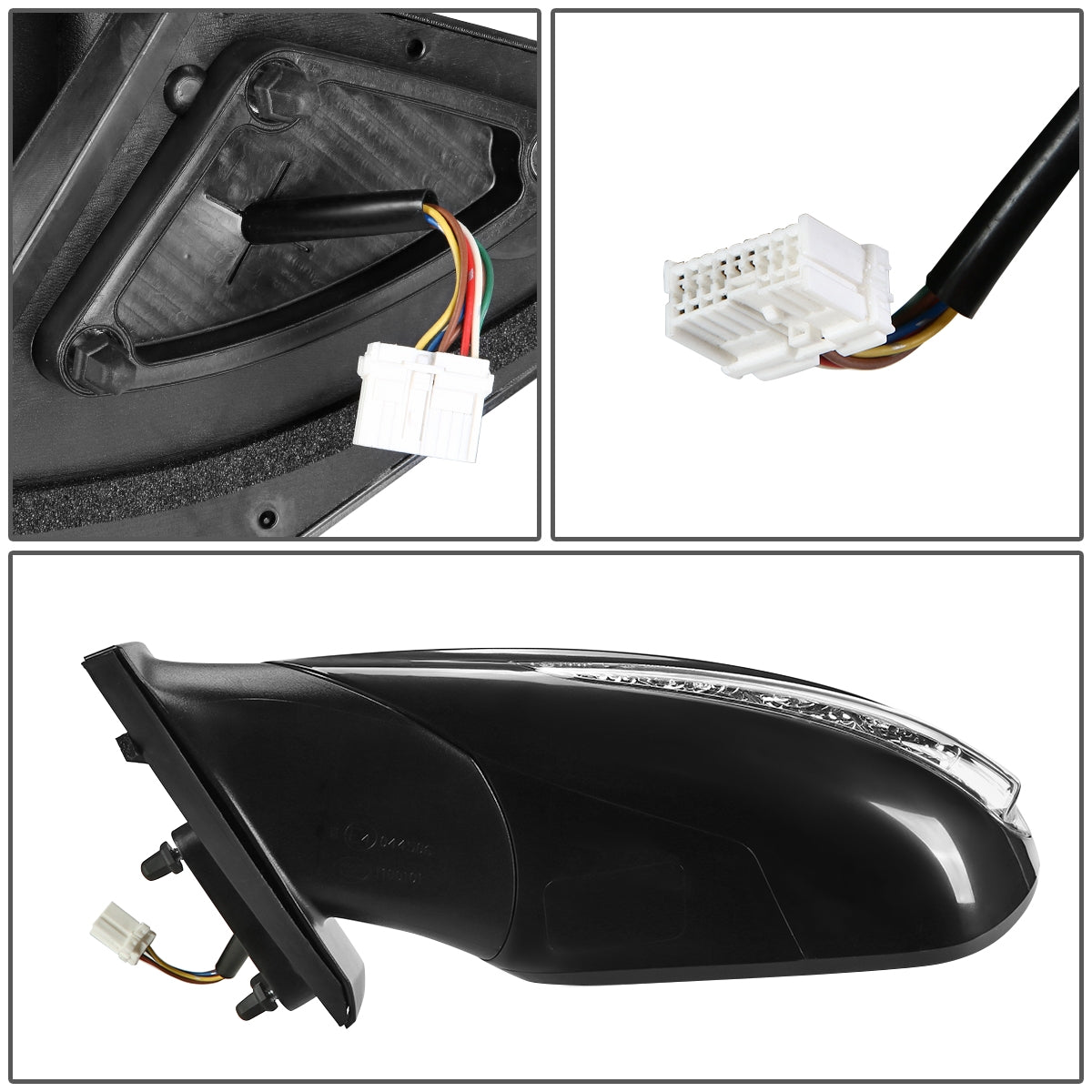 RETROVISOR MIRROR - OEM - 11-14 HYUNDAI SONATA - POWERED - HEATED - TEXTURED - BLACK - LEFT