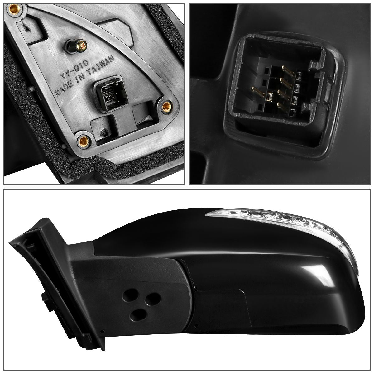 RETROVISOR MIRROR - OEM - 10-15 HYUNDAI TUCSON - POWERED - TEXTURED - BLACK - LEFT