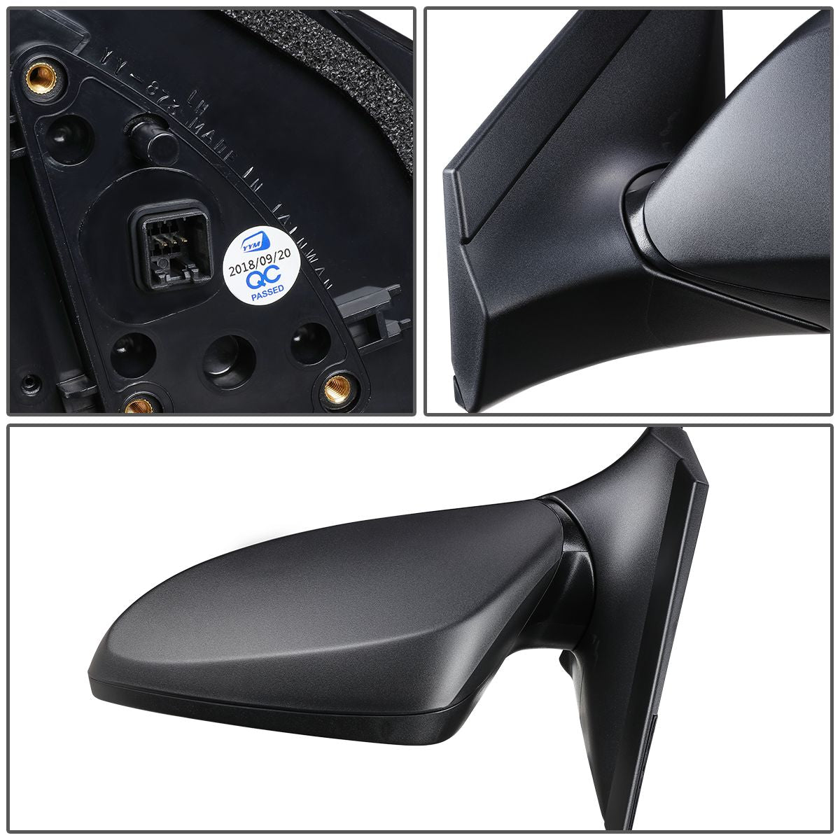 RETROVISOR MIRROR - OEM - 12-17 HYUNDAI ACCENT - POWERED - TEXTURED - BLACK - LEFT