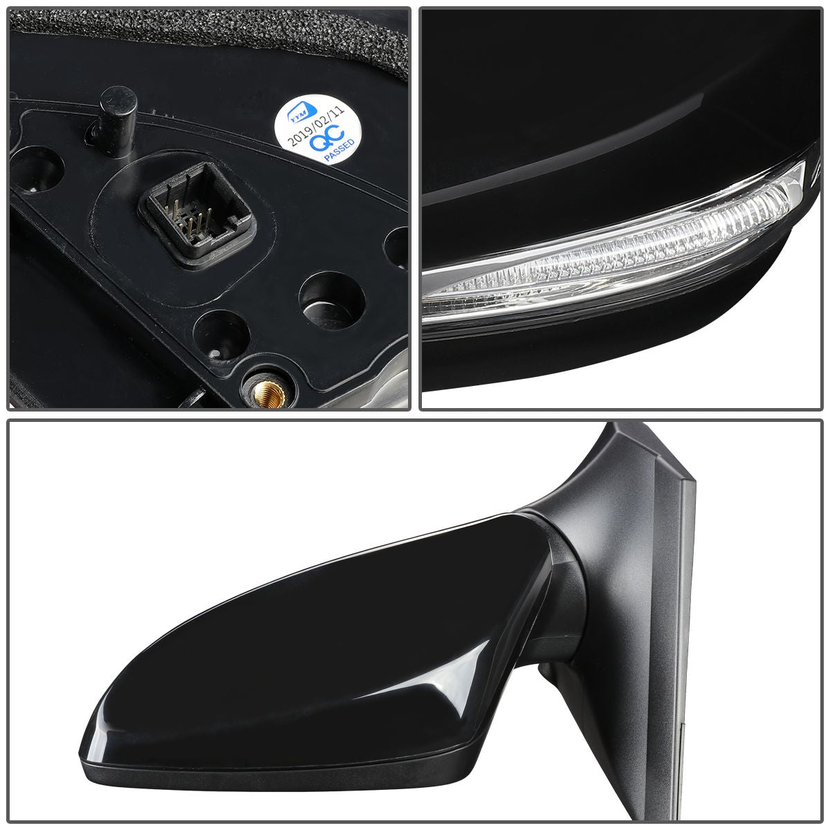 RETROVISOR MIRROR - OEM - 12-17 HYUNDAI ACCENT - POWERED - HEATED - BLACK - LEFT