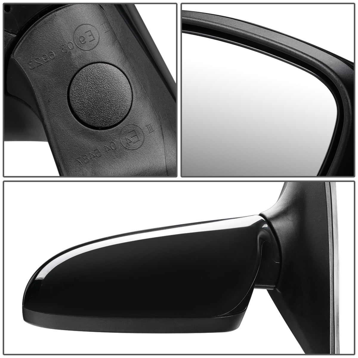 RETROVISOR MIRROR - OEM - 07-10 HYUNDAI ELANTRA - POWERED - HEATED - FOLDING - BLACK MATERIAL - LEFT