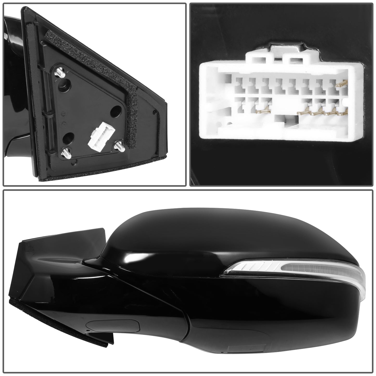 RETROVISOR MIRROR - OE STYLE - HYUNDAI SANTA FE 13-16 - WITH POWER WITH HEATED GLASS WITH TURN SIGNAL - DRIVER SIDE - PAINT TO MATCH - BLACK