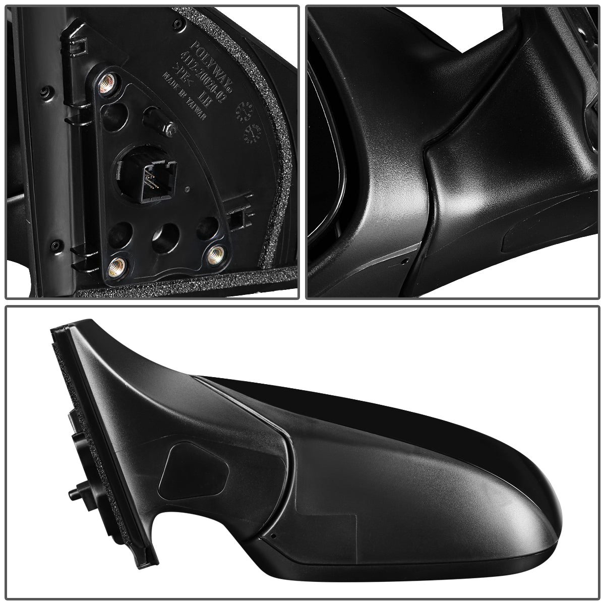 RETROVISOR MIRROR - OEM - 14-17 HYUNDAI ACCENT - POWERED - HEATED - BLACK - LEFT