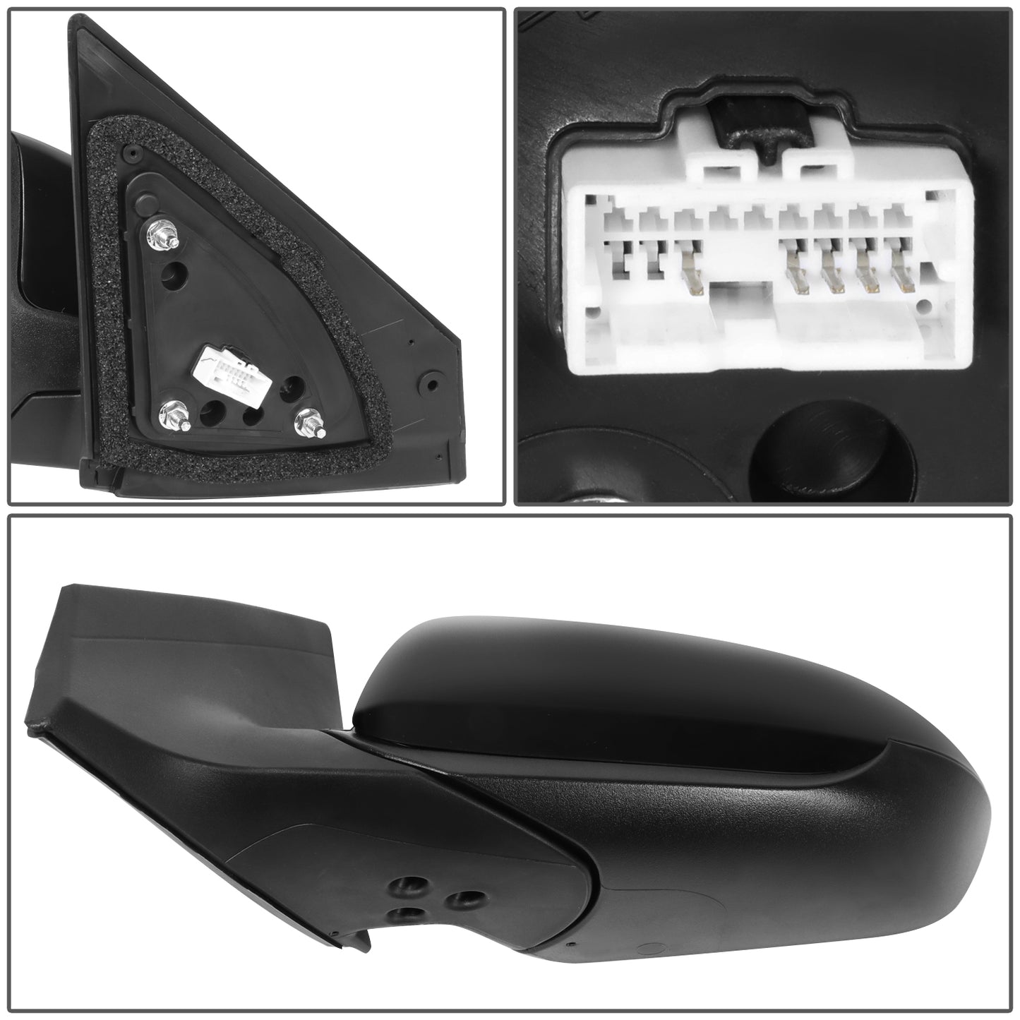 RETROVISOR MIRROR - OE STYLE - HYUNDAI ELANTRA 17-18 - WITH POWER WITH HEATED GLASS U.S BUILT - DRIVER SIDE - PAINT TO MATCH - BLACK