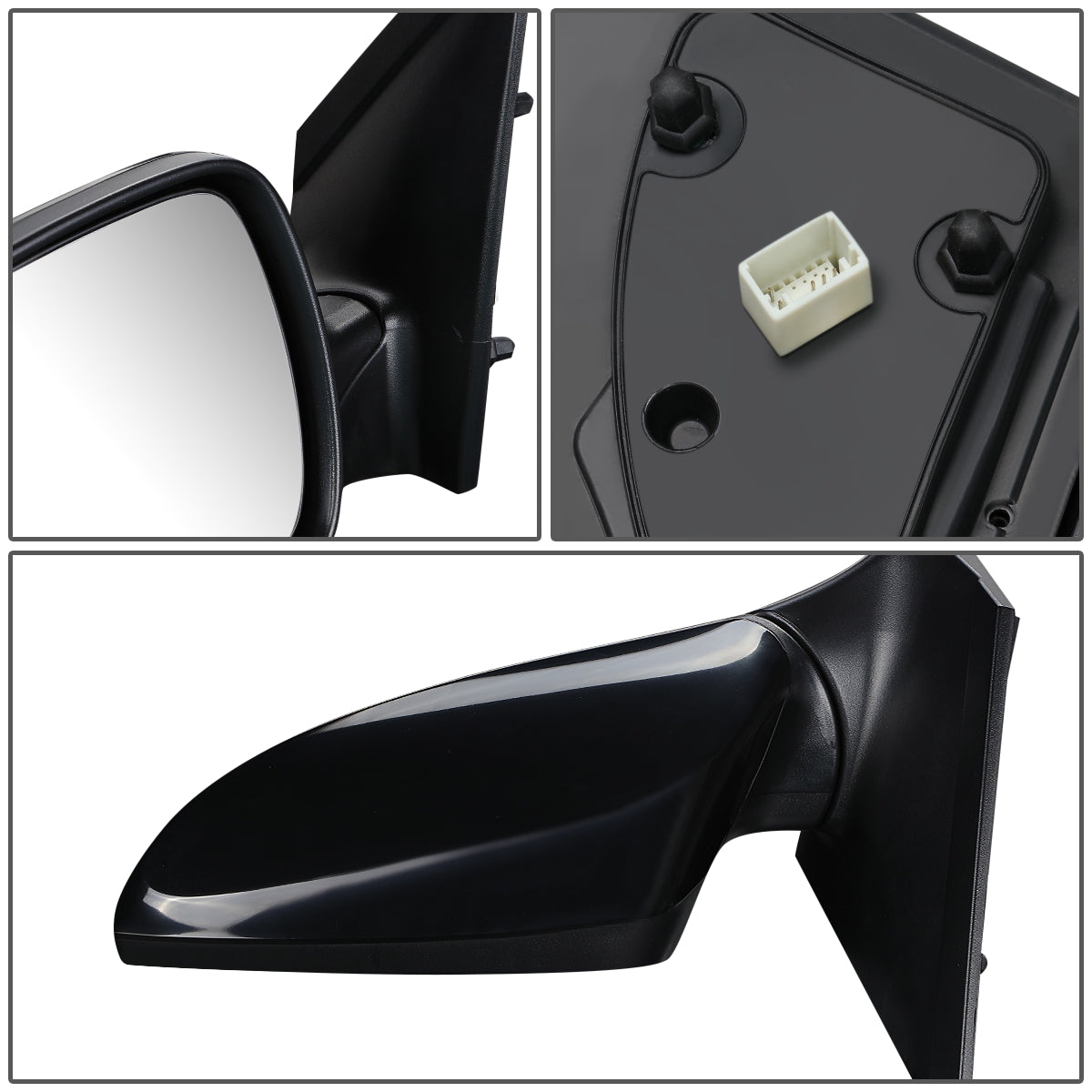 RETROVISOR MIRROR - OEM - 11-13 HYUNDAI ELANTRA - POWERED - HEATED - FOLDING - BLACK MATERIAL - LEFT