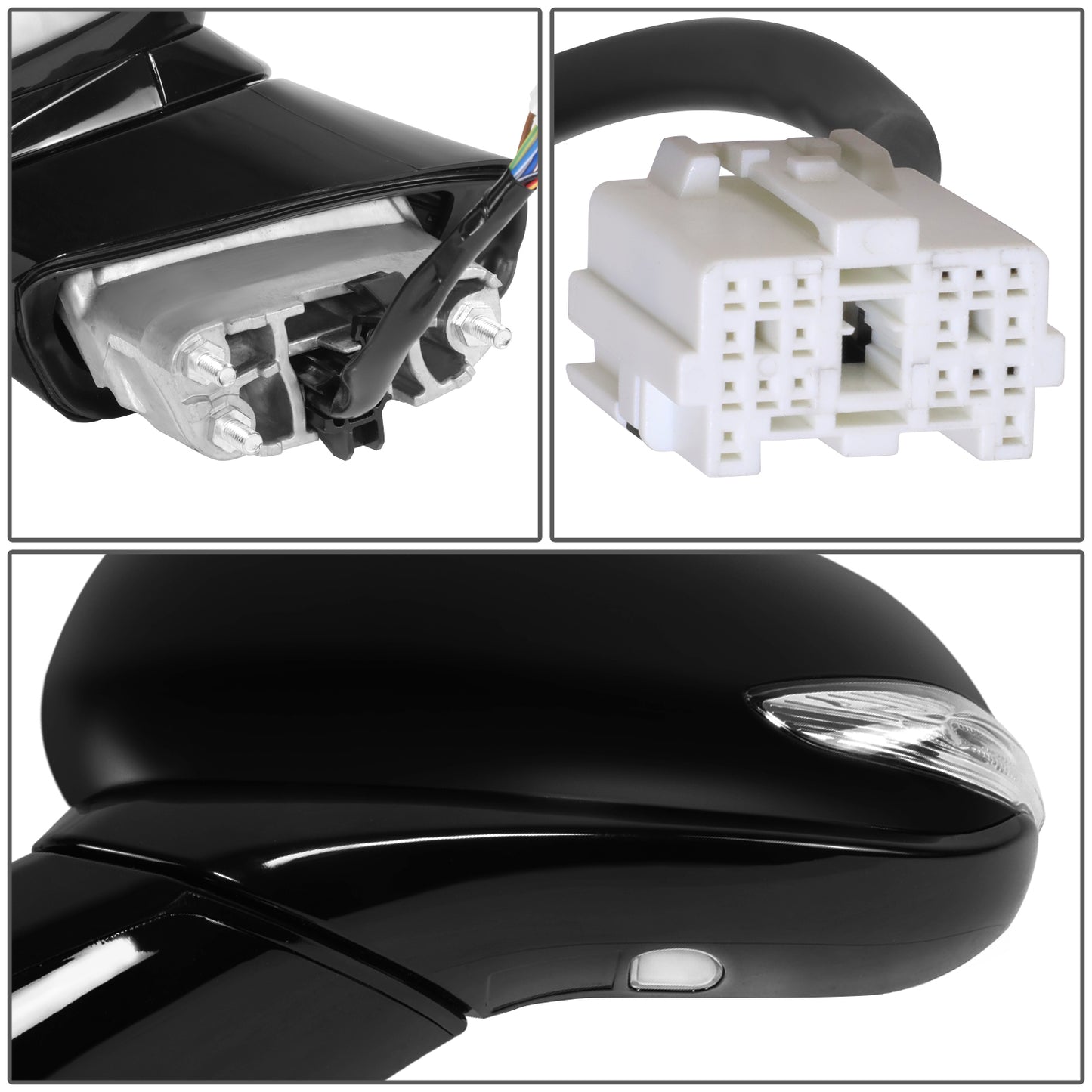 RETROVISOR MIRROR - OE STYLE - HYUNDAI SANTA FE 19-20 - WITH POWER WITH HEATED GLASS WITH TURN SIGNAL - DRIVER SIDE - PAINT TO MATCH - BLACK