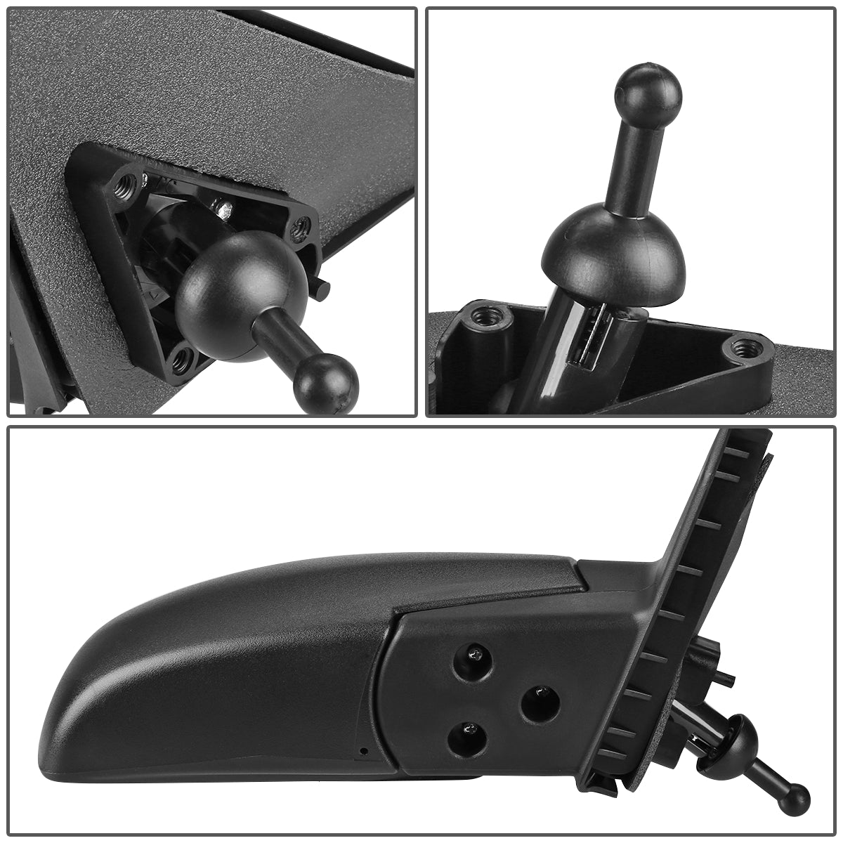 RETROVISOR MIRROR - OEM - 02-05 HYUNDAI ACCENT - MANUAL - TEXTURED - BLACK - RIGHT