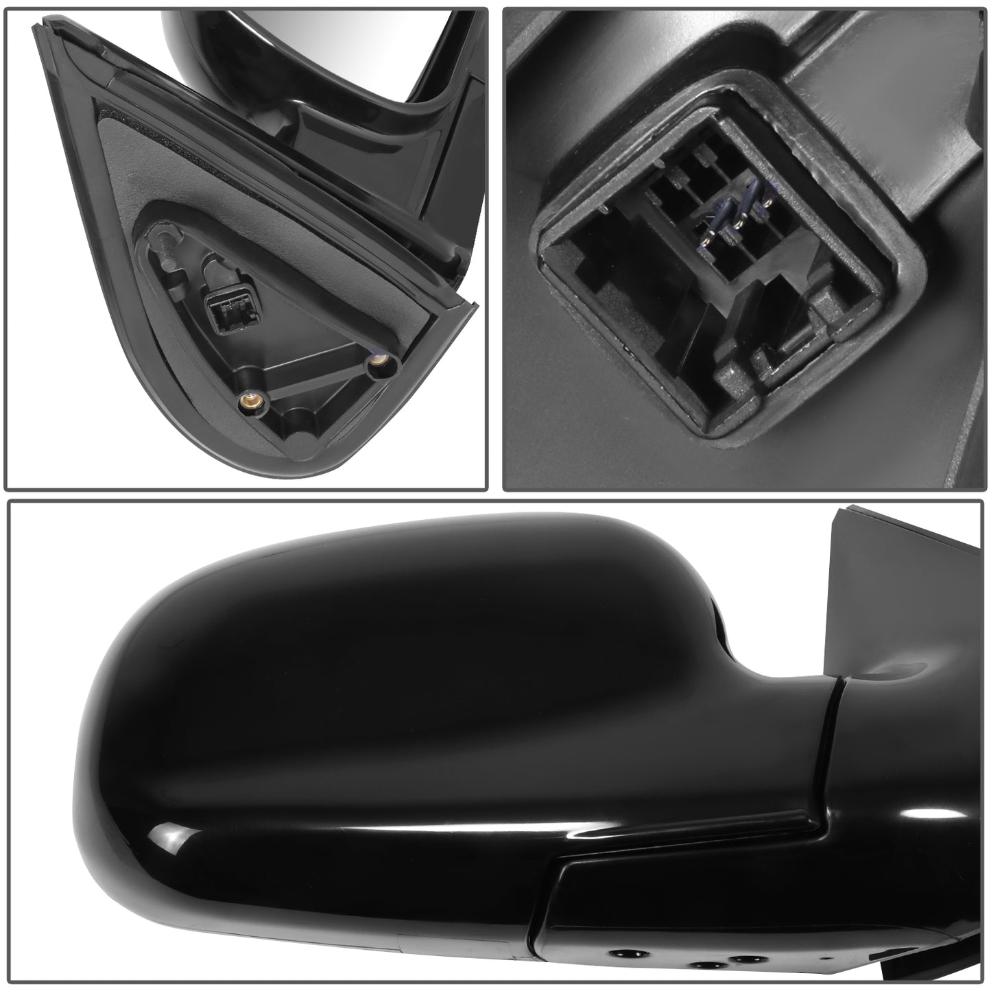 RETROVISOR MIRROR - OE STYLE - HYUNDAI SANTA FE 03-04 - WITH POWER WITH HEATED GLASS - PASSENGER SIDE - PAINT TO MATCH - BLACK