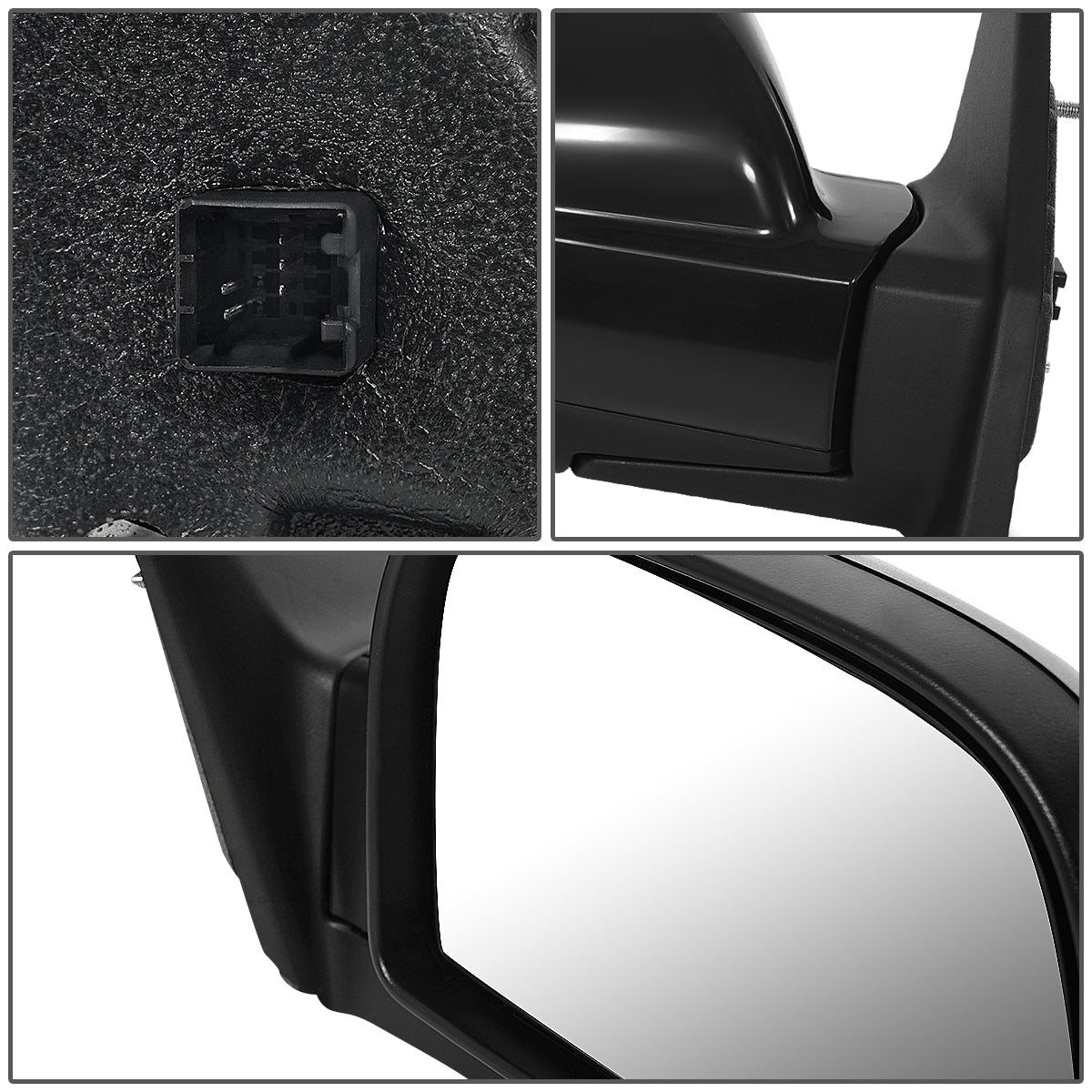 RETROVISOR MIRROR - OEM - 05-09 HYUNDAI TUCSON - POWERED - HEATED - PAINTABLE - BLACK - RIGHT