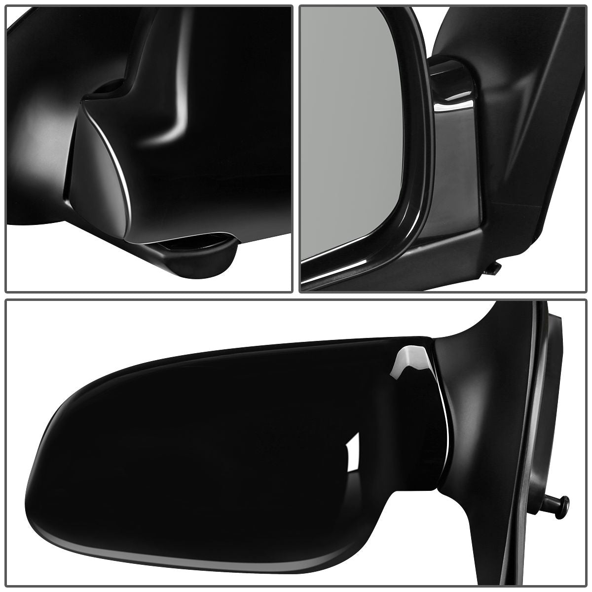 RETROVISOR MIRROR - OEM - 01-06 HYUNDAI SANTA FE - POWERED - PAINTABLE - BLACK - RIGHT