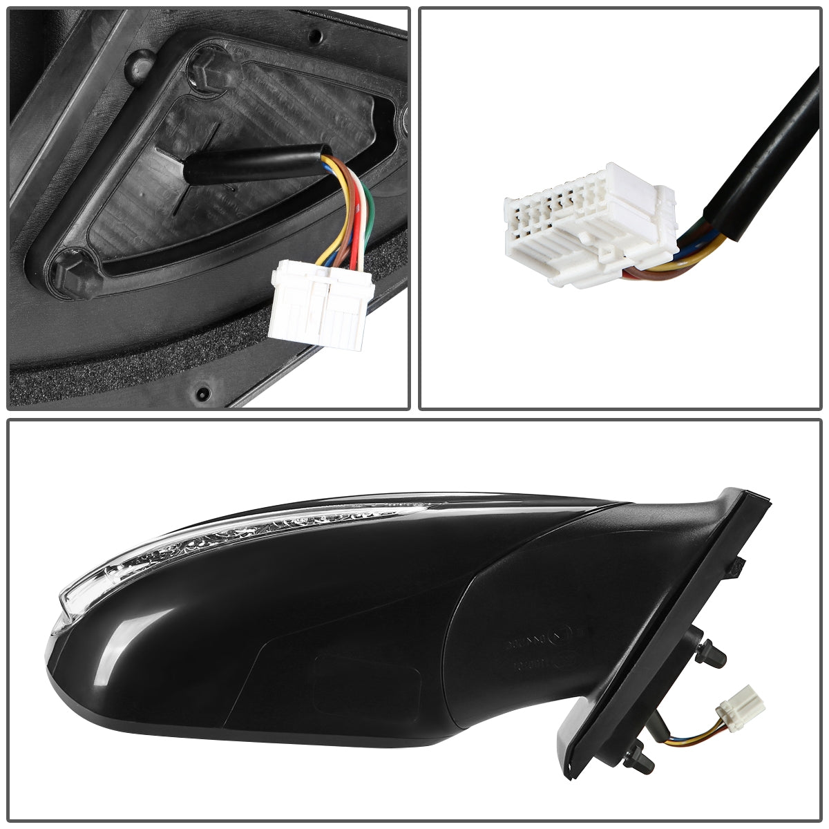 RETROVISOR MIRROR - OEM - 11-14 HYUNDAI SONATA - POWERED - HEATED - TEXTURED - BLACK - RIGHT