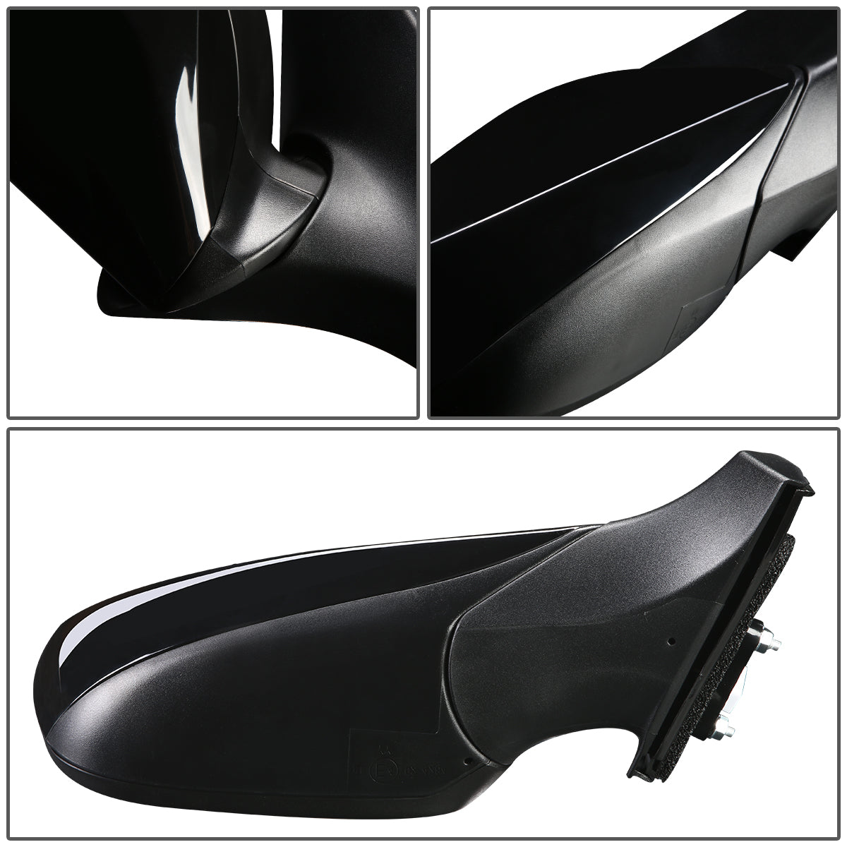 RETROVISOR MIRROR - OEM - 11-13 HYUNDAI ELANTRA - POWERED - HEATED - TEXTURED - BLACK - RIGHT