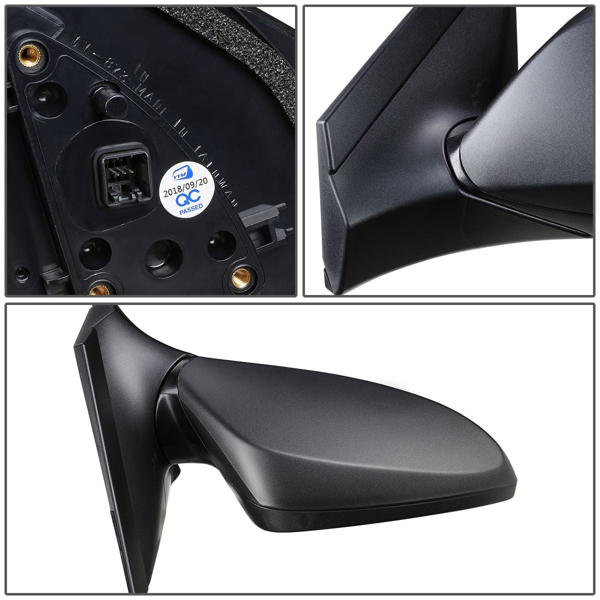 RETROVISOR MIRROR - OEM - 12-17 HYUNDAI ACCENT - POWERED - TEXTURED - BLACK - RIGHT