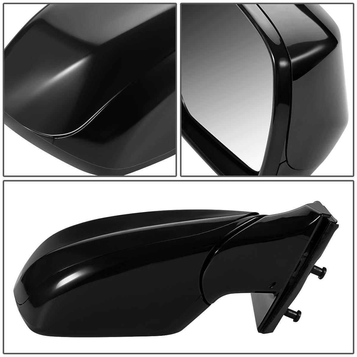 RETROVISOR MIRROR - OEM - 13-16 HYUNDAI SANTA FE - POWERED - FOLDING - BLACK MATERIAL - RIGHT