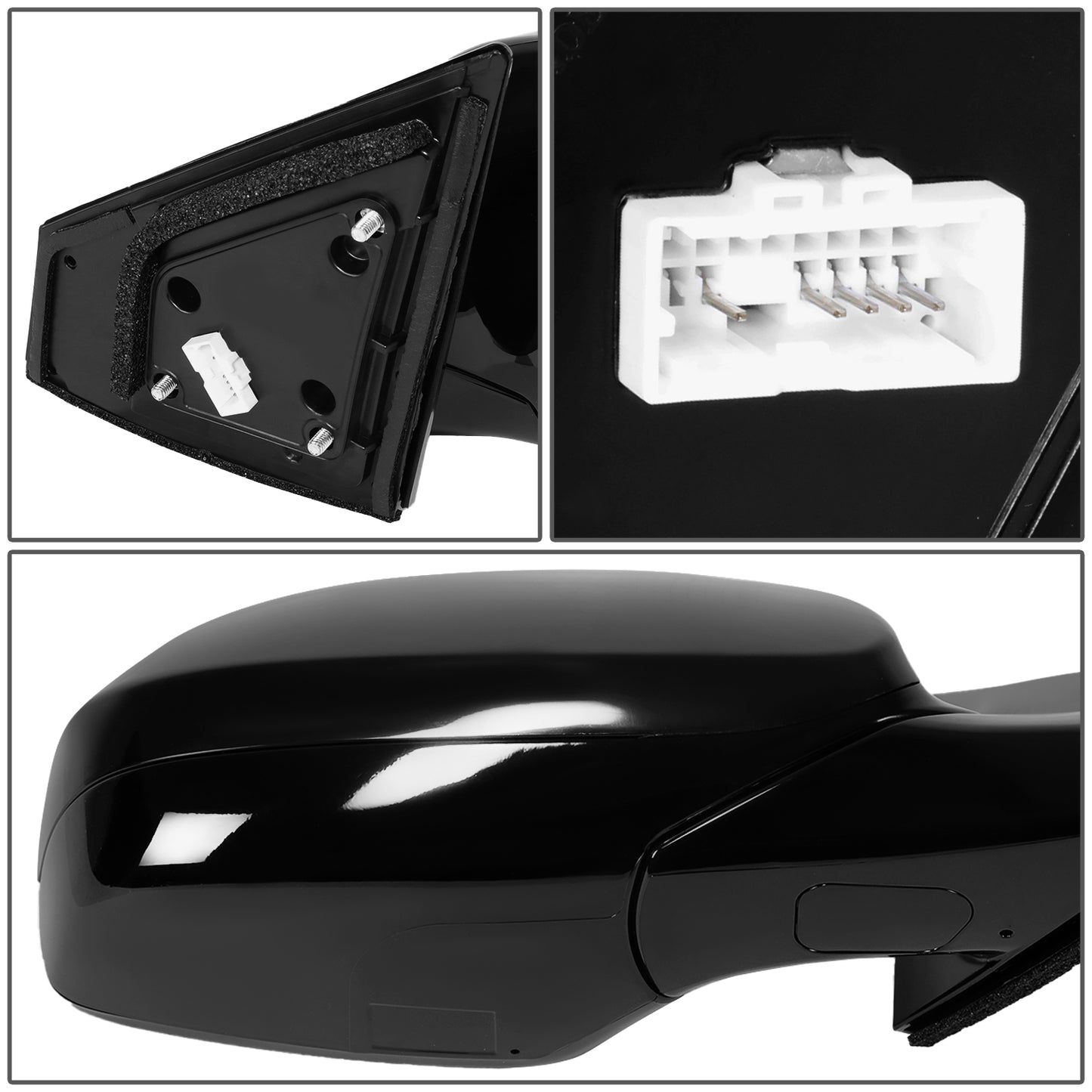 RETROVISOR MIRROR - OE STYLE - HYUNDAI SANTA FE 2013-2016 - WITH POWER WITH HEATED GLASS - PASSENGER RIGHT SIDE - BLACK