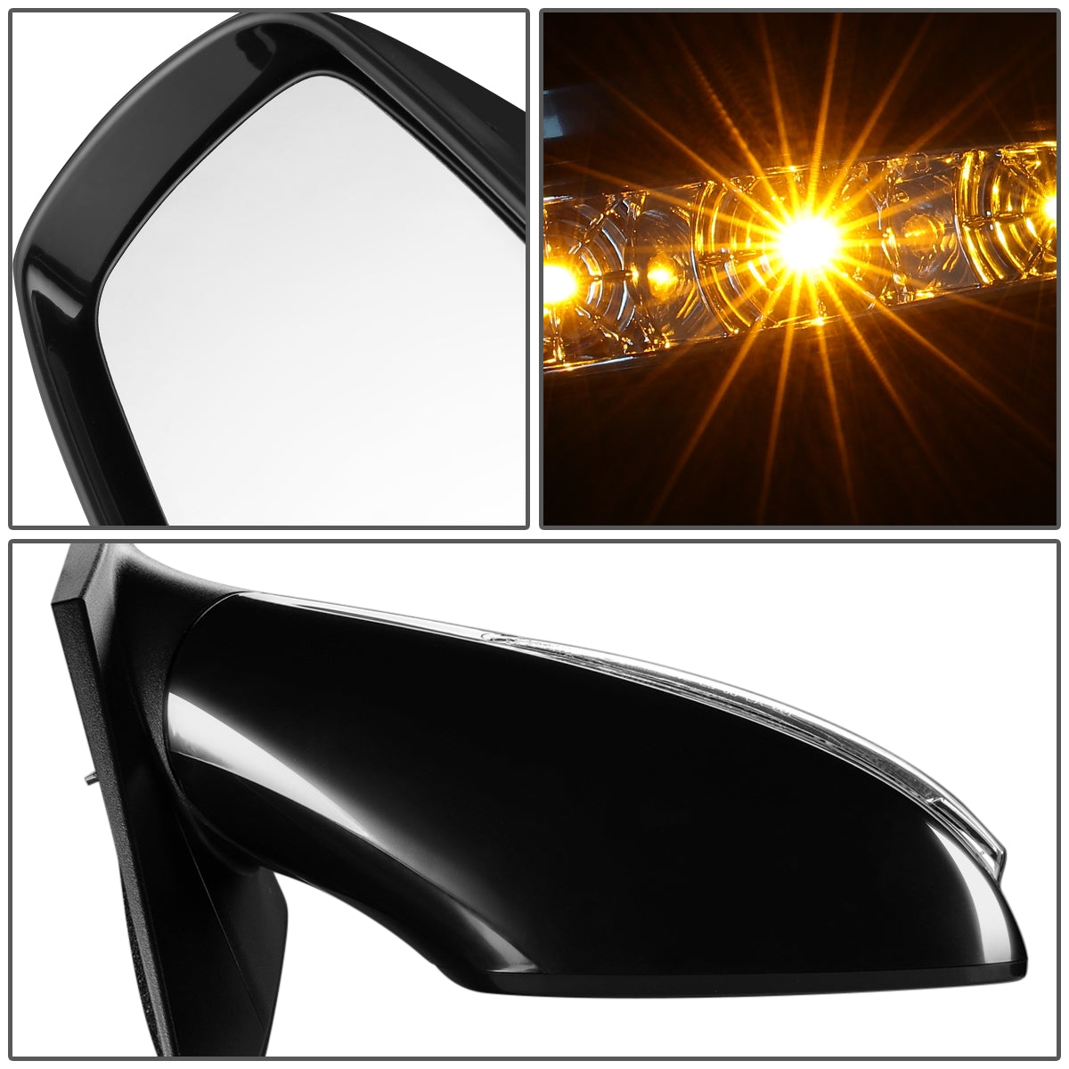 RETROVISOR MIRROR - OEM - 11-14 HYUNDAI SONATA - POWERED - HEATED - W/ SIGNAL LIGHT - FOLDING - BLACK MATERIAL - RIGHT