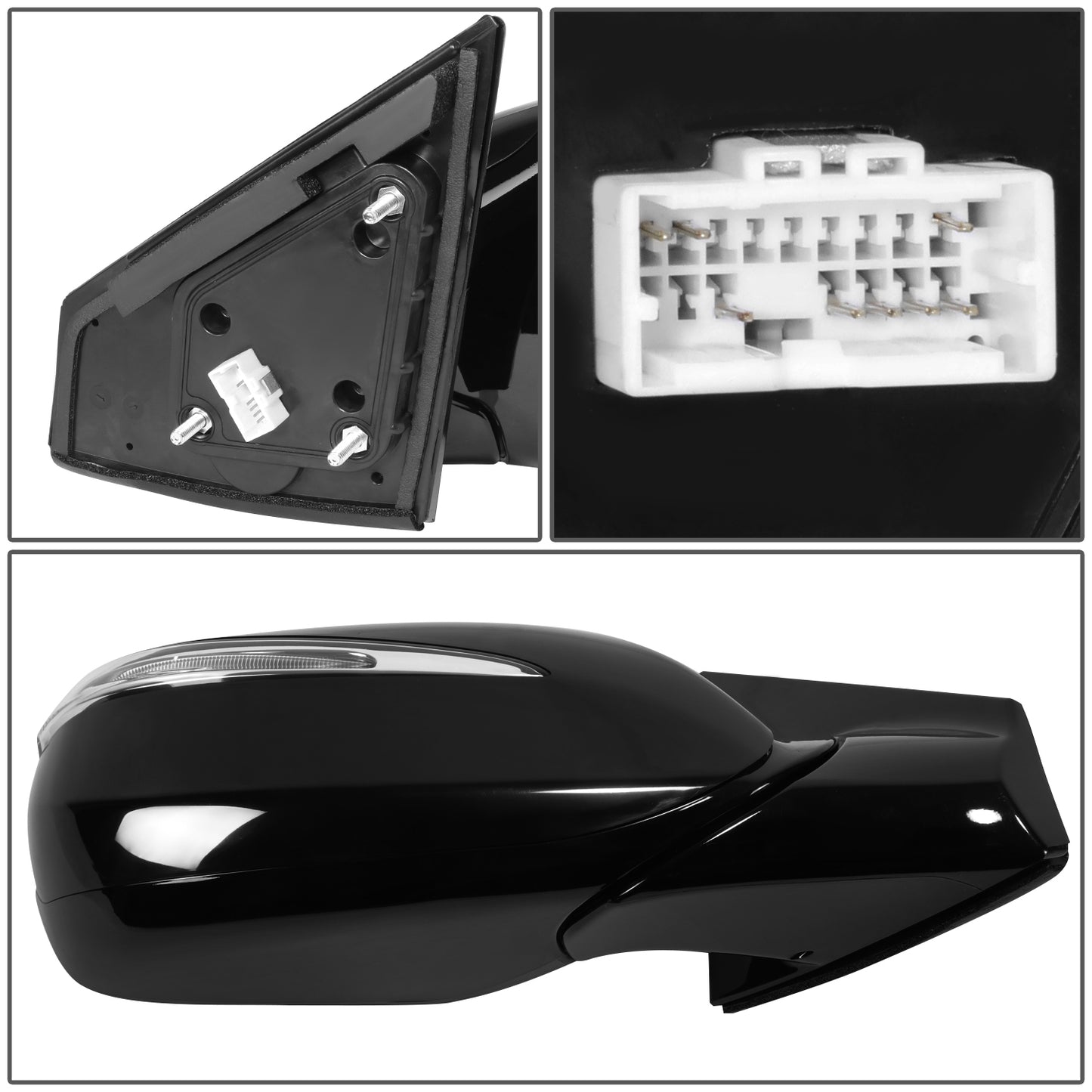 RETROVISOR MIRROR - OE STYLE - HYUNDAI SANTA FE SPORT 13-18 - WITH POWER WITH HEATED GLASS WITH TURN SIGNAL WITH BLIND SPOT - PASSENGER SIDE - PAINT TO MATCH - BLACK