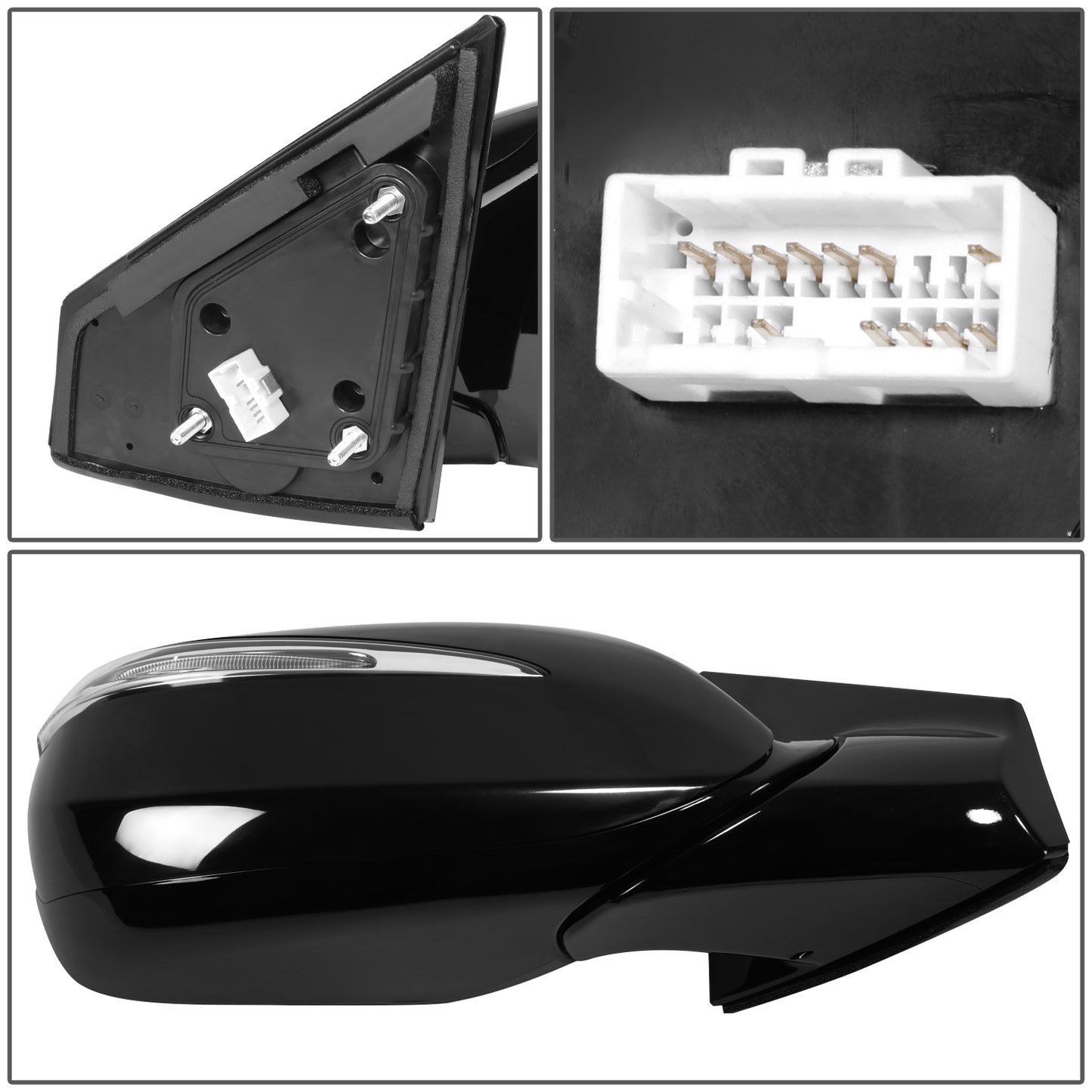 RETROVISOR MIRROR - OE STYLE - HYUNDAI SANTA FE SPORT 13-18 - WITH MEMORY WITH HEATED GLASS WITH TURN SIGNAL WITH BLIND SPOT - PASSENGER SIDE - PAINT TO MATCH - BLACK