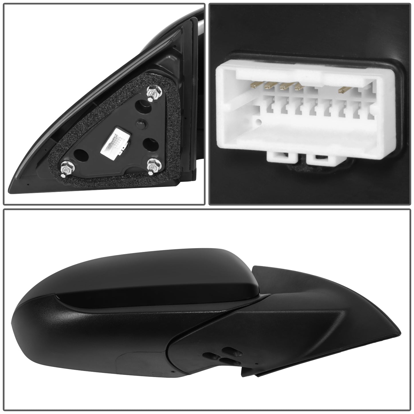 RETROVISOR MIRROR - OE STYLE - HYUNDAI ELANTRA GT 18-20 - WITH POWER - PASSENGER SIDE - PAINT TO MATCH - BLACK