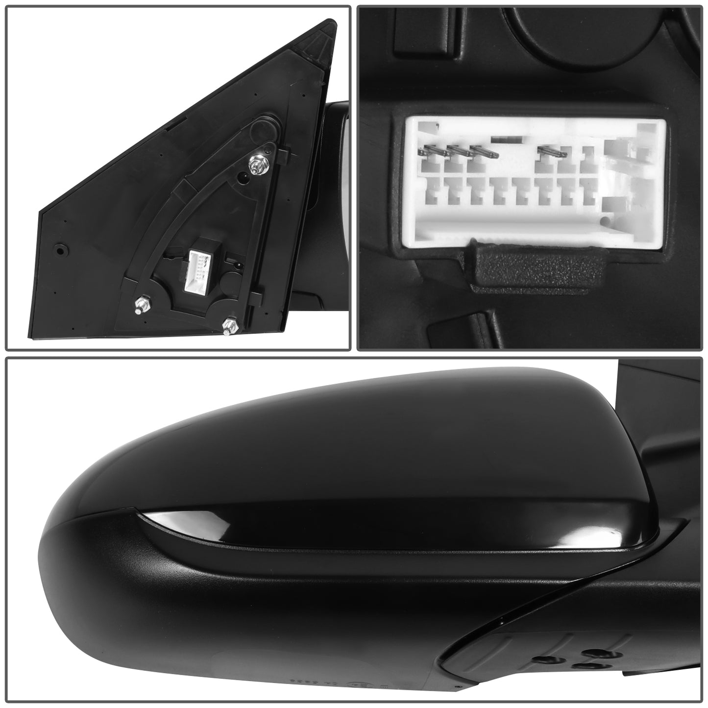 RETROVISOR MIRROR - OE STYLE - HYUNDAI IONIQ 17-22 - WITH POWER WITH HEATED GLASS - FOR PLUG-IN EV SE LIMITED - PASSENGER SIDE - PAINT TO MATCH - BLACK