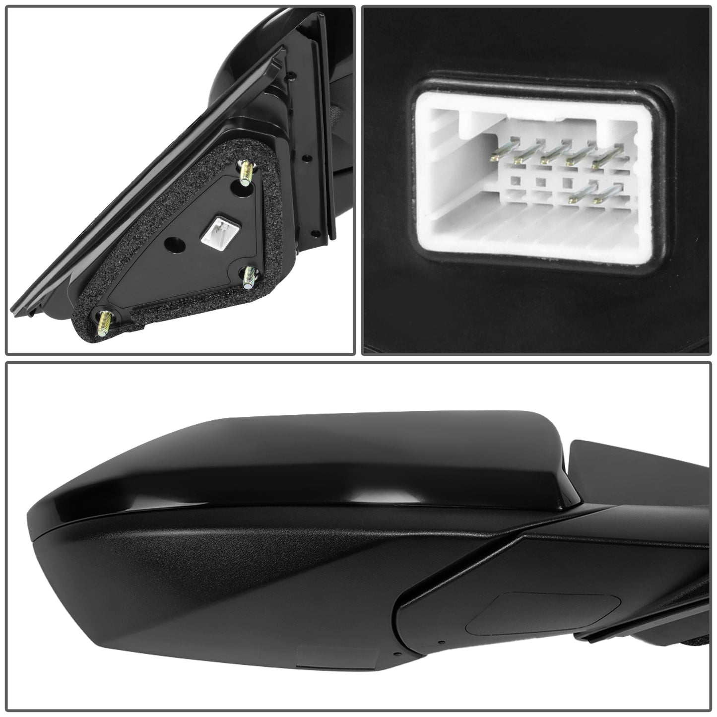 RETROVISOR MIRROR - OE STYLE - HYUNDAI ELANTRA 2021-2023 - WITH POWER WITH HEATED GLASS U.S BUILT - PASSENGER RIGHT SIDE - BLACK