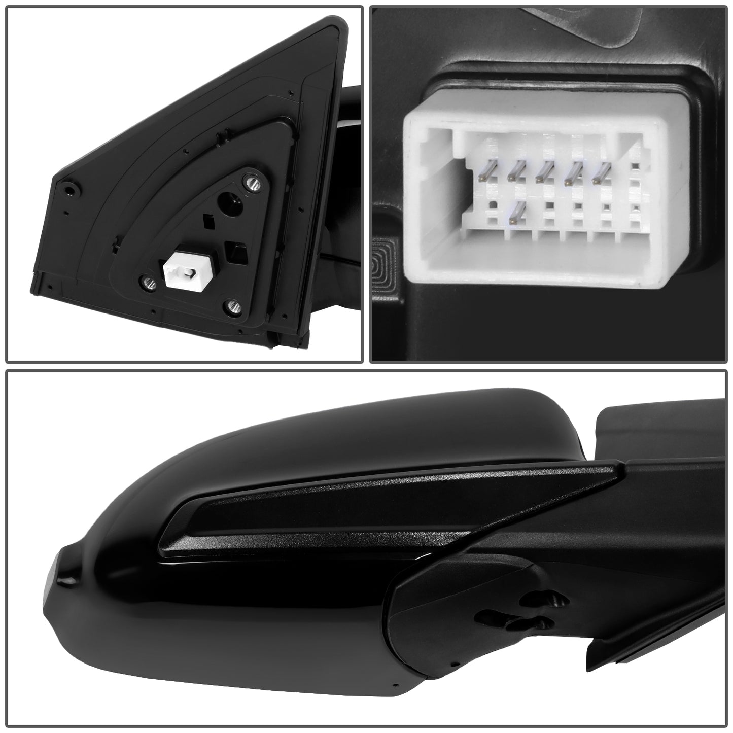 RETROVISOR MIRROR - OE STYLE - HYUNDAI KONA 22-23 - WITH POWER WITH HEATED GLASS WITH TURN SIGNAL - PASSENGER SIDE - PAINT TO MATCH - BLACK