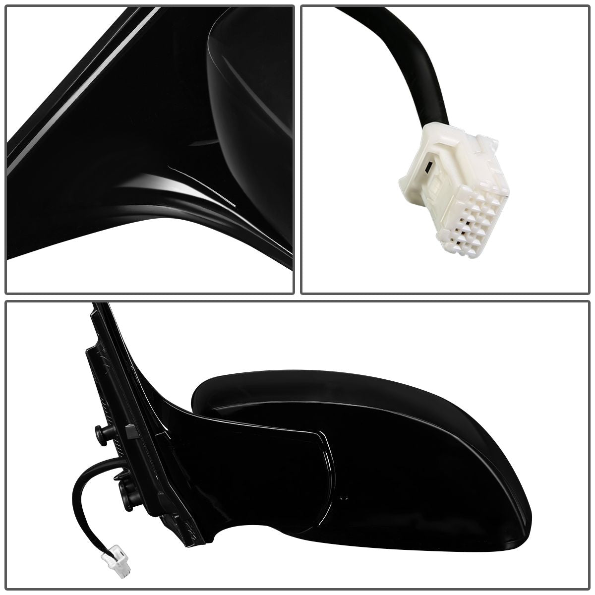 RETROVISOR MIRROR - OEM - 09-13 INFINITI G37 SEDAN / 2015 INFINITI Q40 SEDAN - POWERED - TEXTURED - BLACK - LEFT