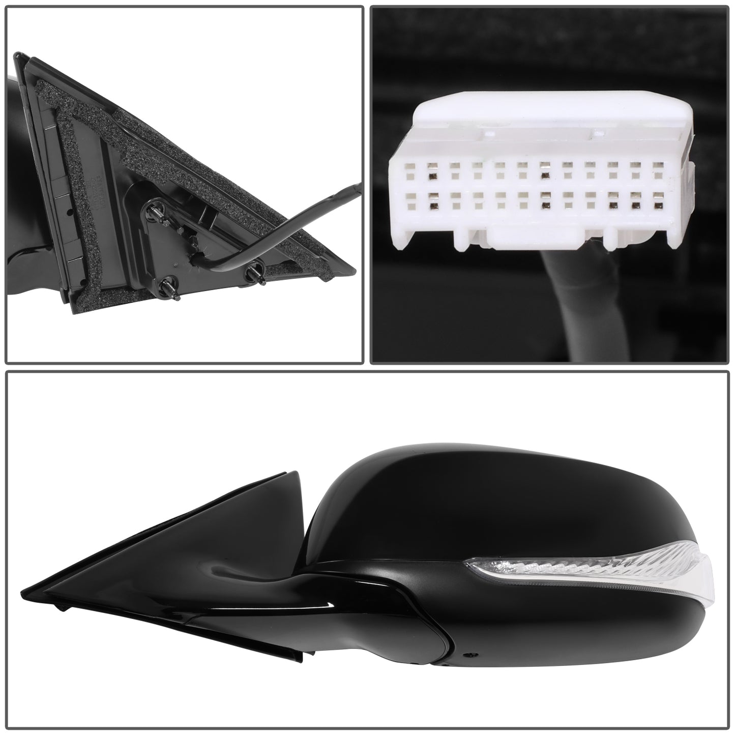 RETROVISOR MIRROR - OE STYLE - INFINITI Q50 2014-2021 - WITH POWER WITH HEATED WITH SIGNAL - DRIVER LEFT SIDE - BLACK