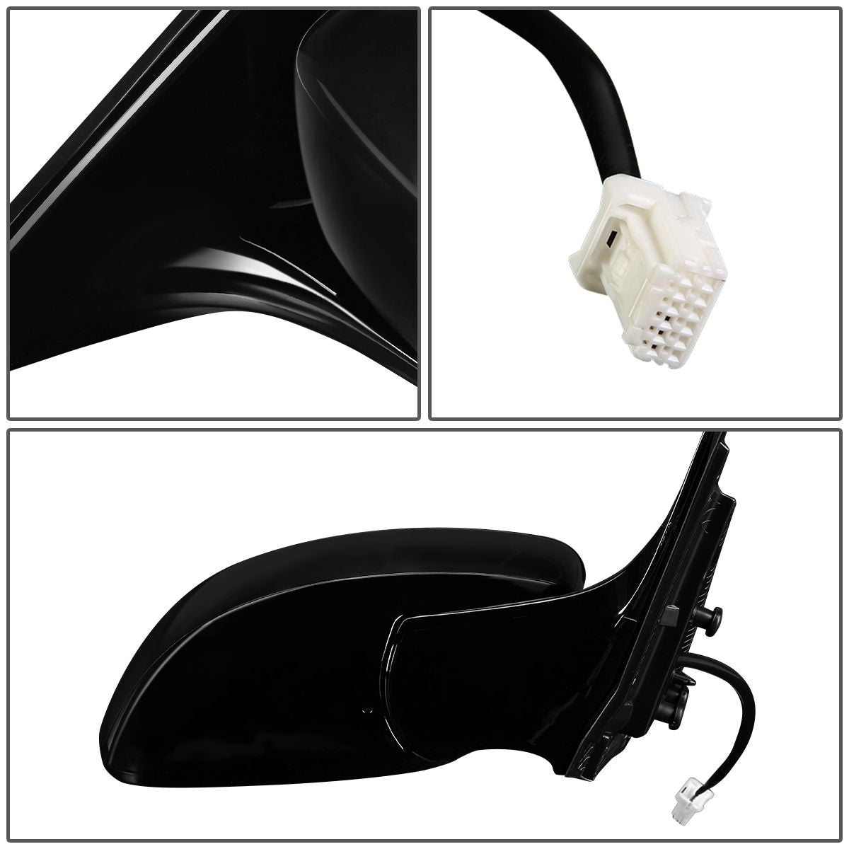 RETROVISOR MIRROR - OEM - 09-13 INFINITI G37 4-DR / 2015 INFITI Q40 4-DR - POWERED - TEXTURED - BLACK - RIGHT