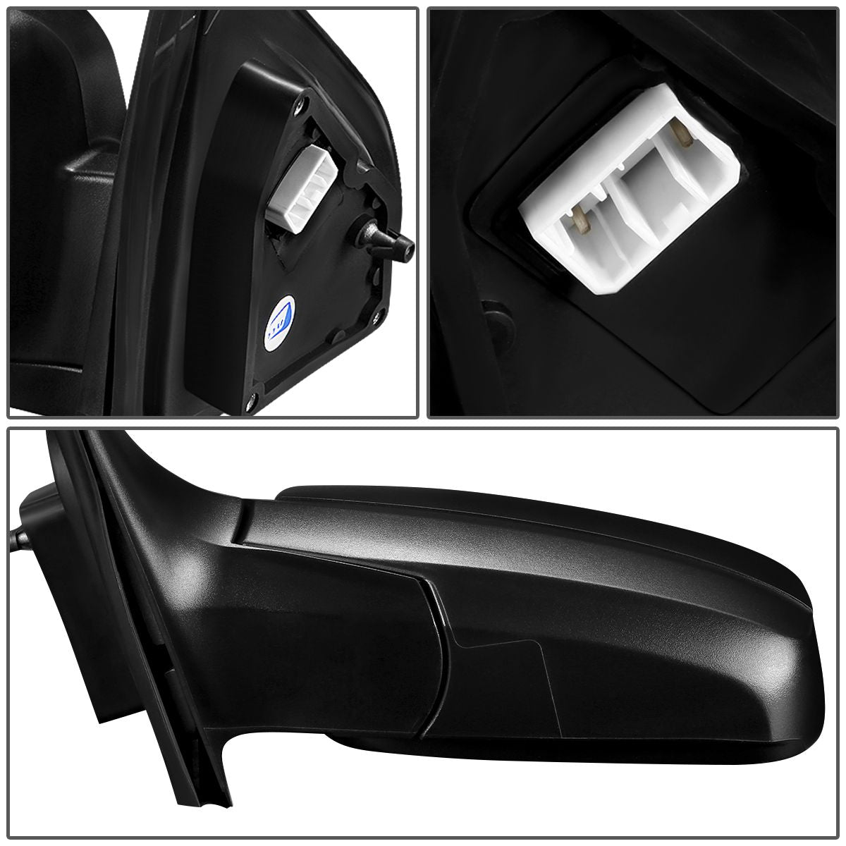 RETROVISOR MIRROR - OEM - 03-09 KIA SORENTO BASE LX - POWERED - HEATED - TEXTURED - BLACK - LEFT