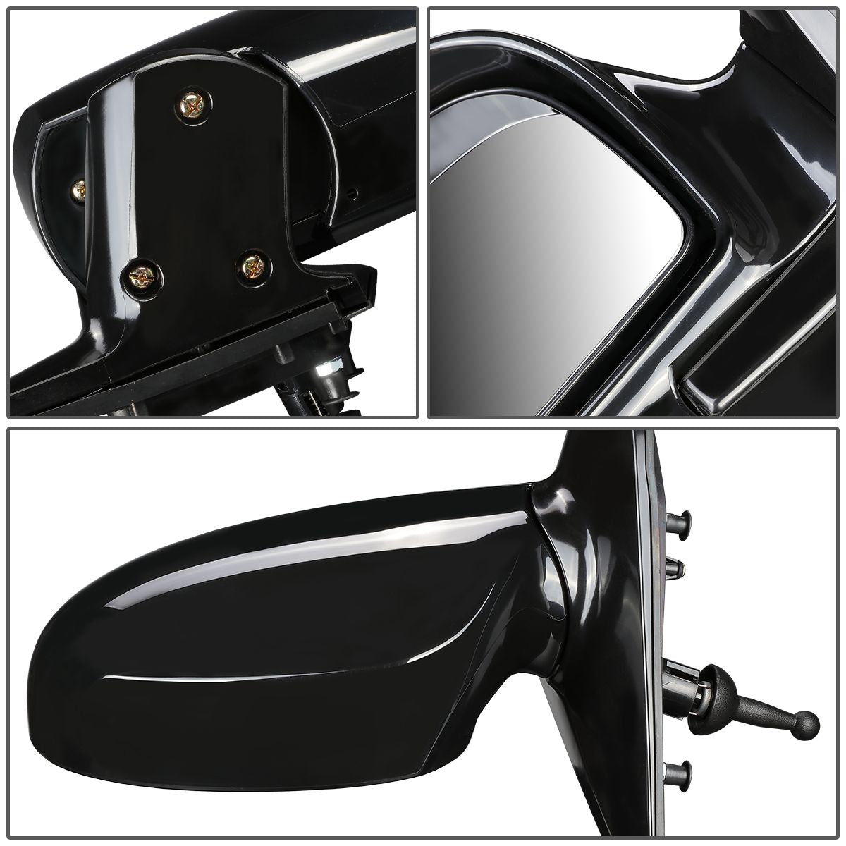 RETROVISOR MIRROR - OEM - 04-09 KIA SPECTRA 2.0L / 05-09 KIA SPECTRA5 - MANUAL - PAINTABLE - BLACK - LEFT