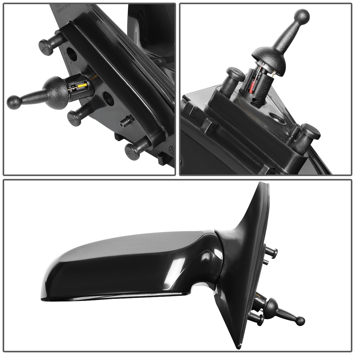 RETROVISOR MIRROR - OEM - 04-09 KIA SPECTRA 2.0L / 05-09 KIA SPECTRA5 - MANUAL - PAINTABLE - BLACK - LEFT