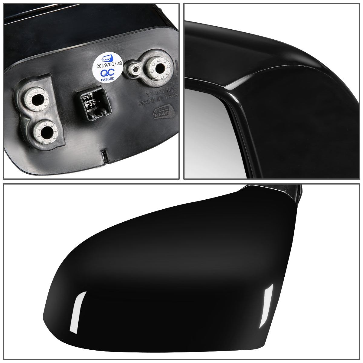 RETROVISOR MIRROR - OEM - 07-12 KIA RONDO - POWERED - HEATED - PAINTABLE - BLACK - LEFT