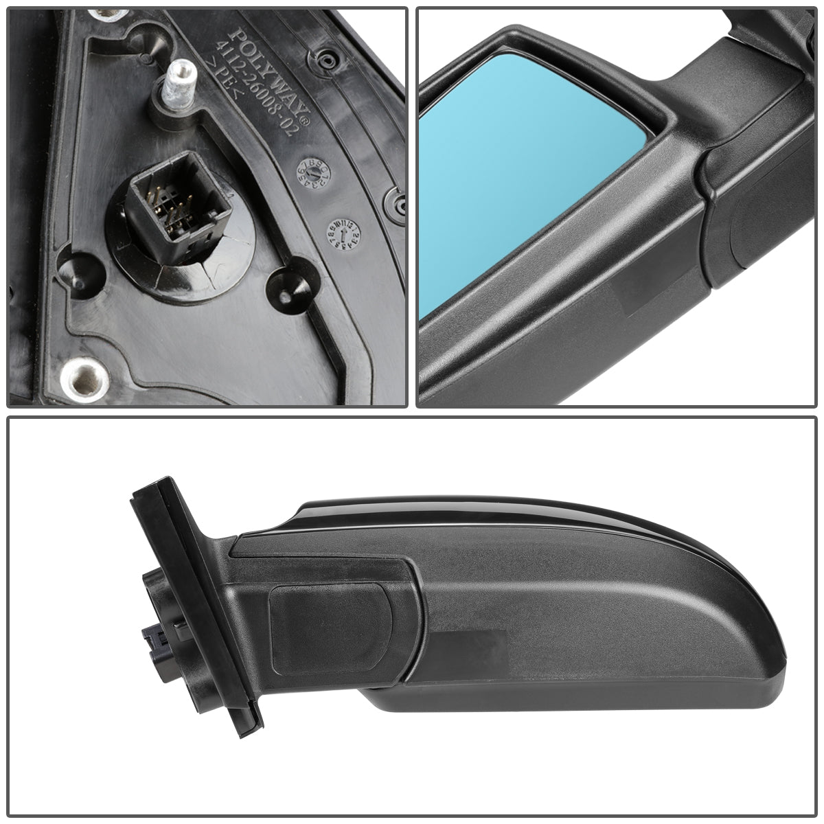 RETROVISOR MIRROR - OEM - 06-09 KIA RIO / 06-09 KIA RIO5 - POWERED - HEATED - PAINTABLE - BLACK - LEFT